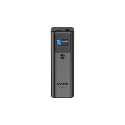 CANYON PB-2010, allowed for air travel power bank 27000mAh/97.2Wh Li-poly battery, in/out: 2xUSB-C PD3.1 140W, out: USB-A QC 3.0 22.5W, TFT display, Dark Grey (CNE-CPB2010DG)