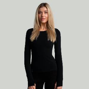 GymBeam STRIX Дамска тениска с дълъг ръкав MERINO I Black M