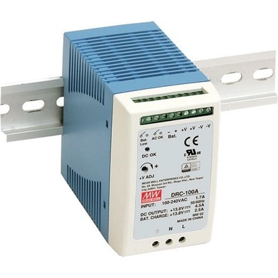 MEAN WELL DRC-100A Zdroj s funkcí nabíječky 12V na DIN lištu; DRC-100A