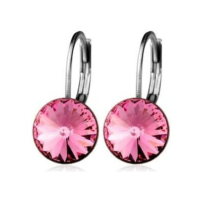 Nubis ocelové náušnice s krystaly Swarovski light rose NBS08-LR