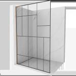 Mexen Kioto L душ параван Walk-in 70 x 200 cm, черен модел, четкана мед - 800-070-103-65-78 (800-070-103-65-78)