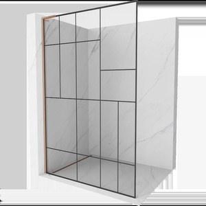 Mexen Kioto L душ параван Walk-in 70 x 200 cm, черен модел, четкана мед - 800-070-103-65-78 (800-070-103-65-78)