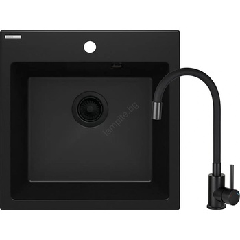 Deante ZQJNN103 - Кухненска мивка EVORA 50x50 см + смесител за мивка гранит/черен (DN0047)