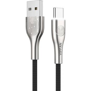 Vipfan Z04 USB do USB-C, 3A, 1,2 m, černý
