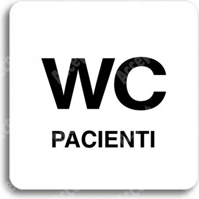 ACCEPT Piktogram WC pacienti - bílá tabulka - černý tisk bez rámečku