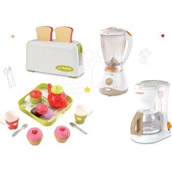 Smoby 310504-2 set spotrebičov toaster kávovar a mixér Tefal a Ecoiffier čajový set Cheef Cook