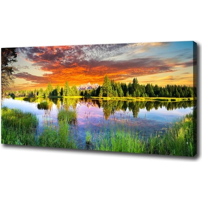 Moderný fotoobraz canvas na ráme Rieka v lese 100x50 cm