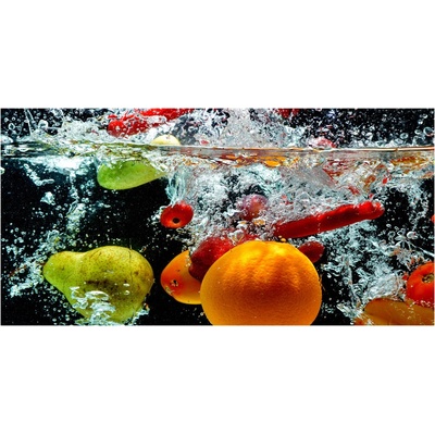Foto obraz sklo tvrzené Ovocie pod vodou 100x50 cm