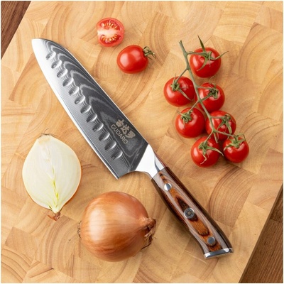 Gudaro - Damaškový Santoku kuchynský nôž FENG 7,5", 67 vrstiev ocele, dĺžka 18 cm GD15-H2