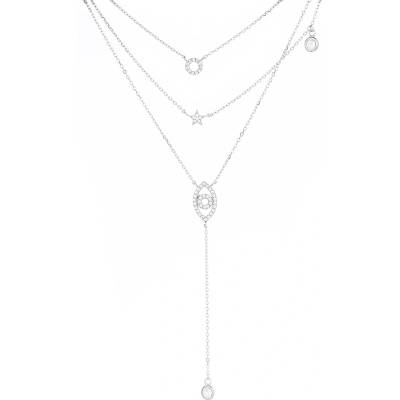 DELIS Стерлингово сребро 925, jw1243, шарка звезда и звезда, с родиево покритие (jw1243)