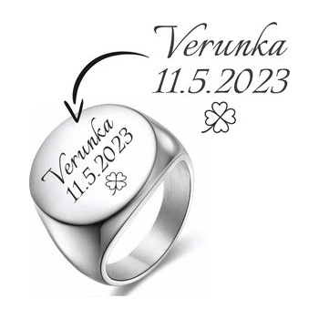 Šperky4U Personalizovaný ocelový prsten pečetní OPR320ST