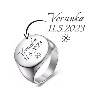 Šperky4U Personalizovaný ocelový prsten pečetní OPR320ST