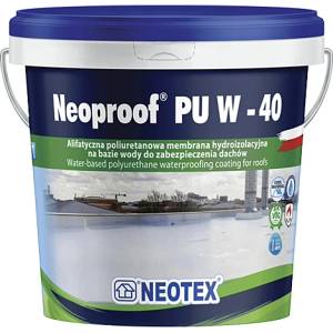 NEOPROOF ТЕЧНА ХИДРОИЗОЛАЦИЯ ЗА ПОКРИВ NEOPROOF PU W-40 13кг СИВА RAL 7040 (NE-WAT-PU-16-40 Grey 7040)