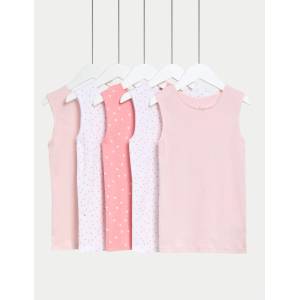 Marks & Spencer Потници със сърца, от чистo памук, 5 бр. в опаковка (2-14 години) Marks & Spencer розов Marks & Spencer | Rozov | Момичешки | 2-3 години