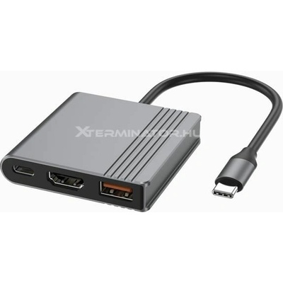 Gembird Многопортов адаптер Gembird USB-C 3 в 1 - сив (A-CM-COMBO3-05) (A-CM-COMBO3-05)
