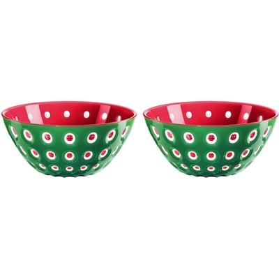 Guzzini LE MURRINE sada 2 misek Emerald green/white/red 12 cm