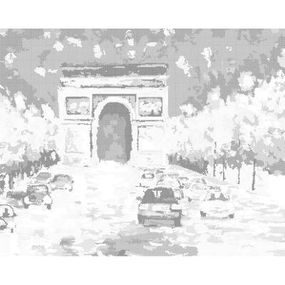 ZUTY Bodkovanie - VÍŤAZNÝ OBLÚK S AUTAMI Rámovanie: bez rámu a bez vypnutia plátna, Rozmer: 40x50 cm
