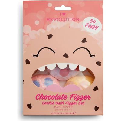 I Heart Revolution súprava kúpeľových bômb Chocolate Cookie Fizzer (Bath Fizzer) 3 x 50 g darčeková sada
