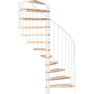 Minka STAIRS Prostorově točité schodiště Luna buk/bílá 101-155 x 57-84 cm