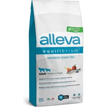 Diusapet ALLEVA® Equilibrium Sensitive Ocean Fish - Adult Medium - Maxi - пълноценна храна за пораснали кучета от средни и едри породи, над една година, с чувствителни стомаси, Италия - 12 кг 3087