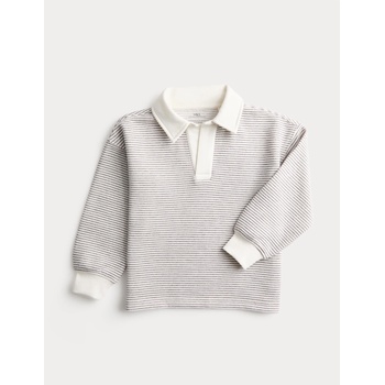Marks & Spencer Райета суитшърт с висок процент памук (2-8 години) Marks & Spencer кремава Marks & Spencer | Bezhov | Момчешки | 3-4 години