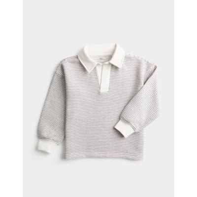 Marks & Spencer Райета суитшърт с висок процент памук (2-8 години) Marks & Spencer кремава Marks & Spencer | Bezhov | Момчешки | 3-4 години