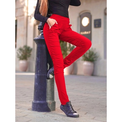 Neywer Dámské funkční elastické sportovní kalhoty červené EK723