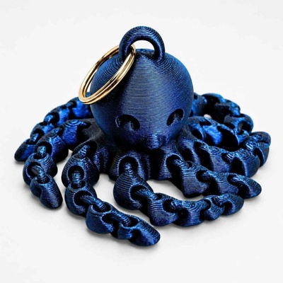 Přívěsek na klíče Svíčkománie3D 3D Flexi chobotnice Modro černá lesklá