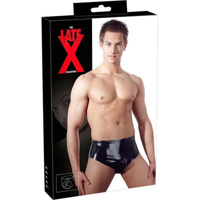 Late X Latex - мъжко бельо с вътрешно конично анално дилдо (черно) - m