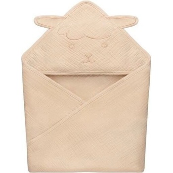 Lionelo Detská mušelínová osuška s kapucňou Béžová Cappuccino LN0280