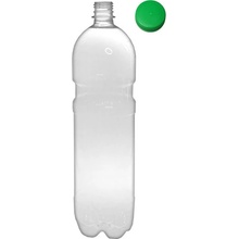 DEKOS Lahev PET na víno 1,5l transparentní víčko zelené SET