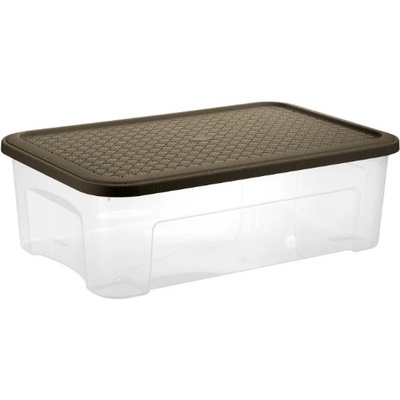 Tontarelli Box ARIANNA 29,5 l s víkem transparent/hnědá 8034181A31