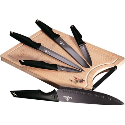 BerlingerHaus BH 2708 Black Rose sada nožů s prkénkem 6 ks
