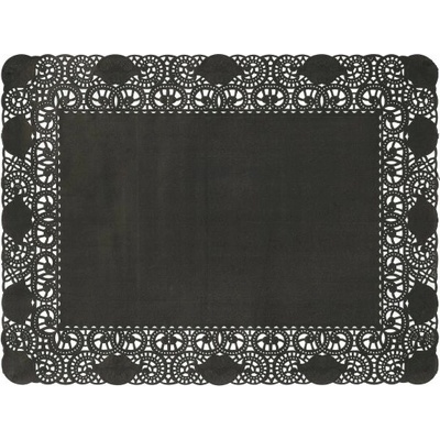 DUNI Doilies rectang 30 × 40 cm čierna