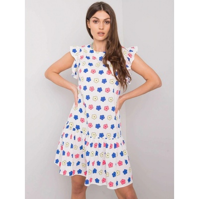 Šaty s potlačou farebných kvetín LK-SK-506950.02P white