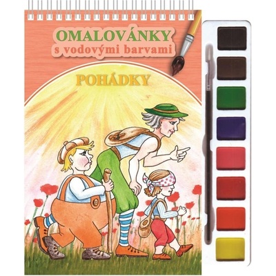 Pohádky Omalovánky s vodovými barvami a štětcem