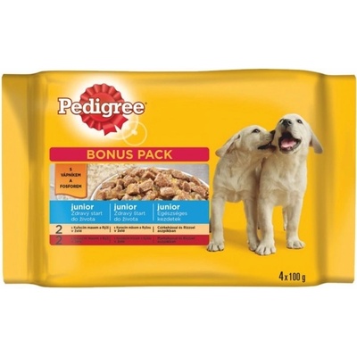 Pedigree Junior kura ryža hovädzina ryža v želé 4 x 100 g