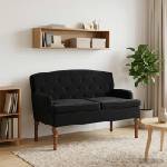 vidaXL Двуместен диван с копчета Черно 111 x 65 x 79 см Кадифе (42041849)