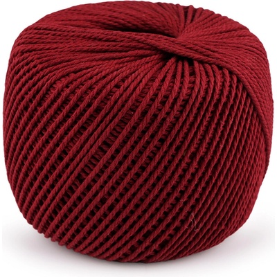 Prima-obchod Bavlněná příze macrame Ø2 mm rozčesávací, barva 7 červená tmavá