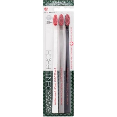 Swissdent Profi Colours Trio Soft-Medium четка за зъби средно-мека 3 бр