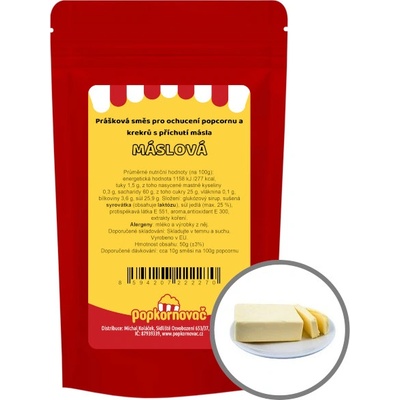 Popkornovač.cz Příchuť na popcorn Máslová 50 g