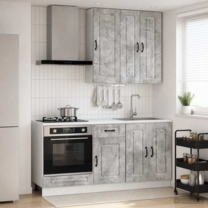 vidaXL Кухненски единица KALMAR 5 бр. Бетонно сиво Инженерна дървесина (3438248)