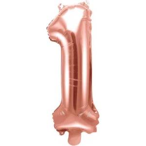 Party Deco Фолиев Балон Цифра, Розово Злато, 35см - 1 (fb10m-1-019r)