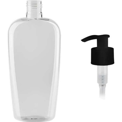 Aris Plastová lahvička čirá s černou pumpičkou 300 ml