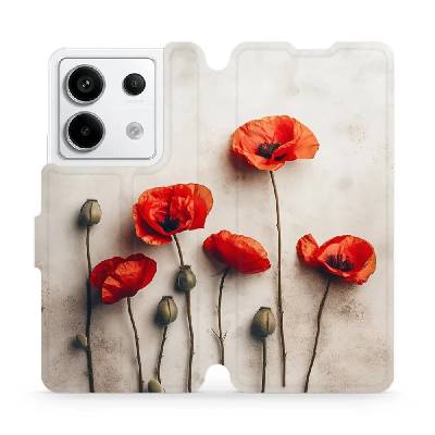 Flipové pouzdro Mobiwear - Xiaomi Redmi Note 13 Pro 5G / Poco X6 5G - VP42S Vlčí máky (Knížkové flip pouzdro, obal, kryt na mobil Xiaomi Redmi Note 13 Pro 5G / Poco X6 5G - VP42S Vlčí máky, materiál U