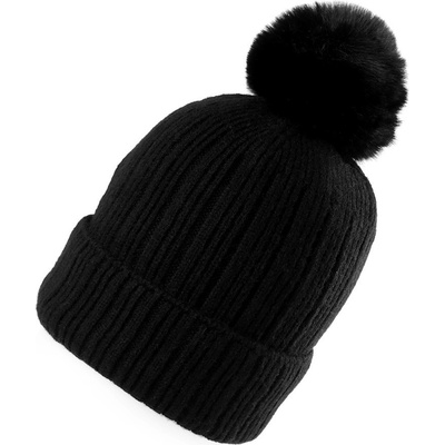 Prima obchod dívčí zimní čepice s bambulí Emi Rossčerná