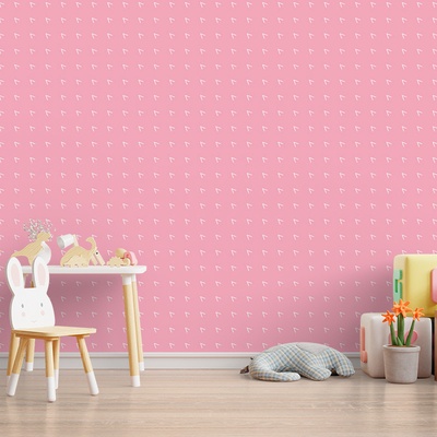 Tapeta SABLIO Bílé čárky na růžové 336x220 cm
