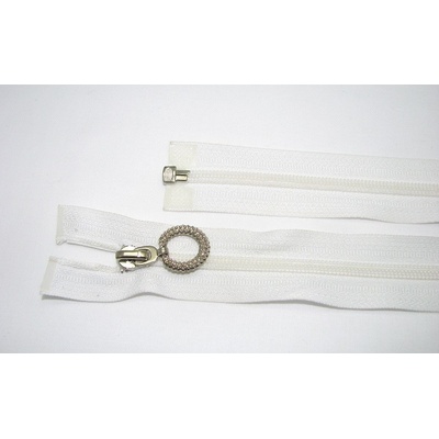 Zips špirála deliteľný 5mm - dĺžka 50cm, farba biela