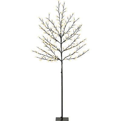 HOMCOM LED strom s třešňovým květem 180 cm s 200 LED diodami, umělý svítící strom s 20 ohebnými větvemi, vánoční dekorace