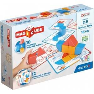 Geomag Магнитен конструктор, Geomag, Magicube, Форми и карти, 16 части